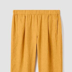 Eileen Fisher gold colored linen lantern pants